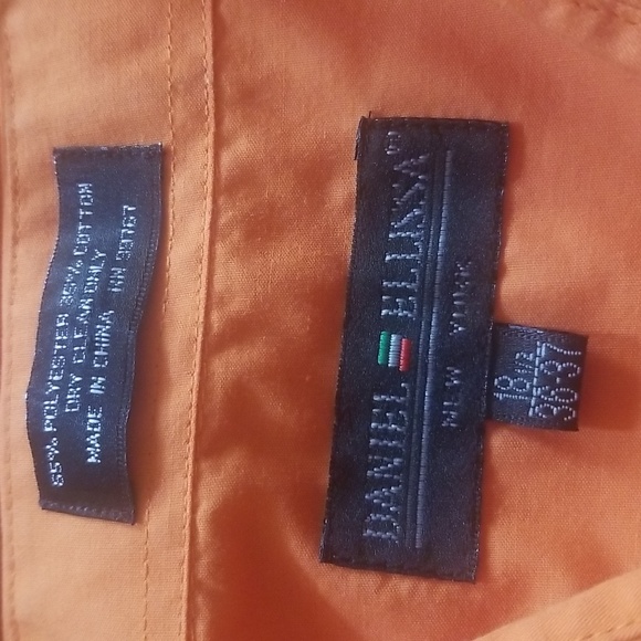 Daniel Ellissa Men's Dress Shirt, Size 18 1/2 (36-37)  - Color Orange - Picture 6 of 6